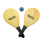 Raquetes de madeira com empunhadura para frescobol Pista e Campo - par (acompanha bolinha) - kit