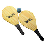 Raquetes de madeira com empunhadura para frescobol Pista e Campo - par (acompanha bolinha) - par de raquetes