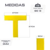 Marcadores de quadra em T linha reta Velden - Amarelo