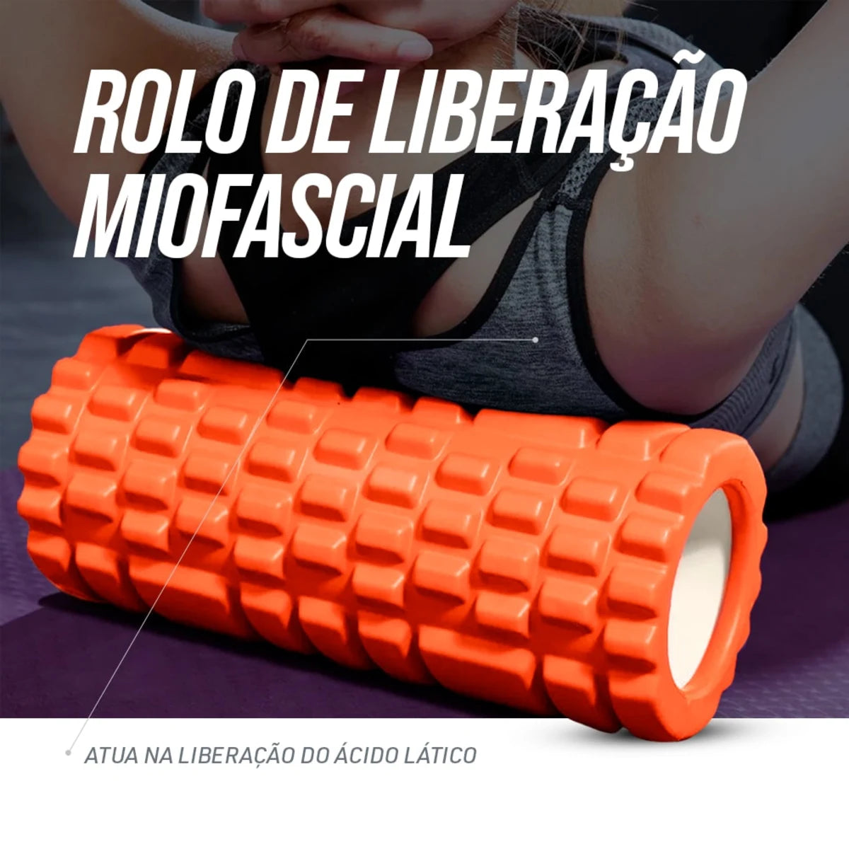 Rolo de Massagem e Liberação Miofascial Foam Roller Envolst - Preto