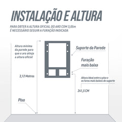 Tabela de basquete adulto de parede modelo Fly ajustável Velden