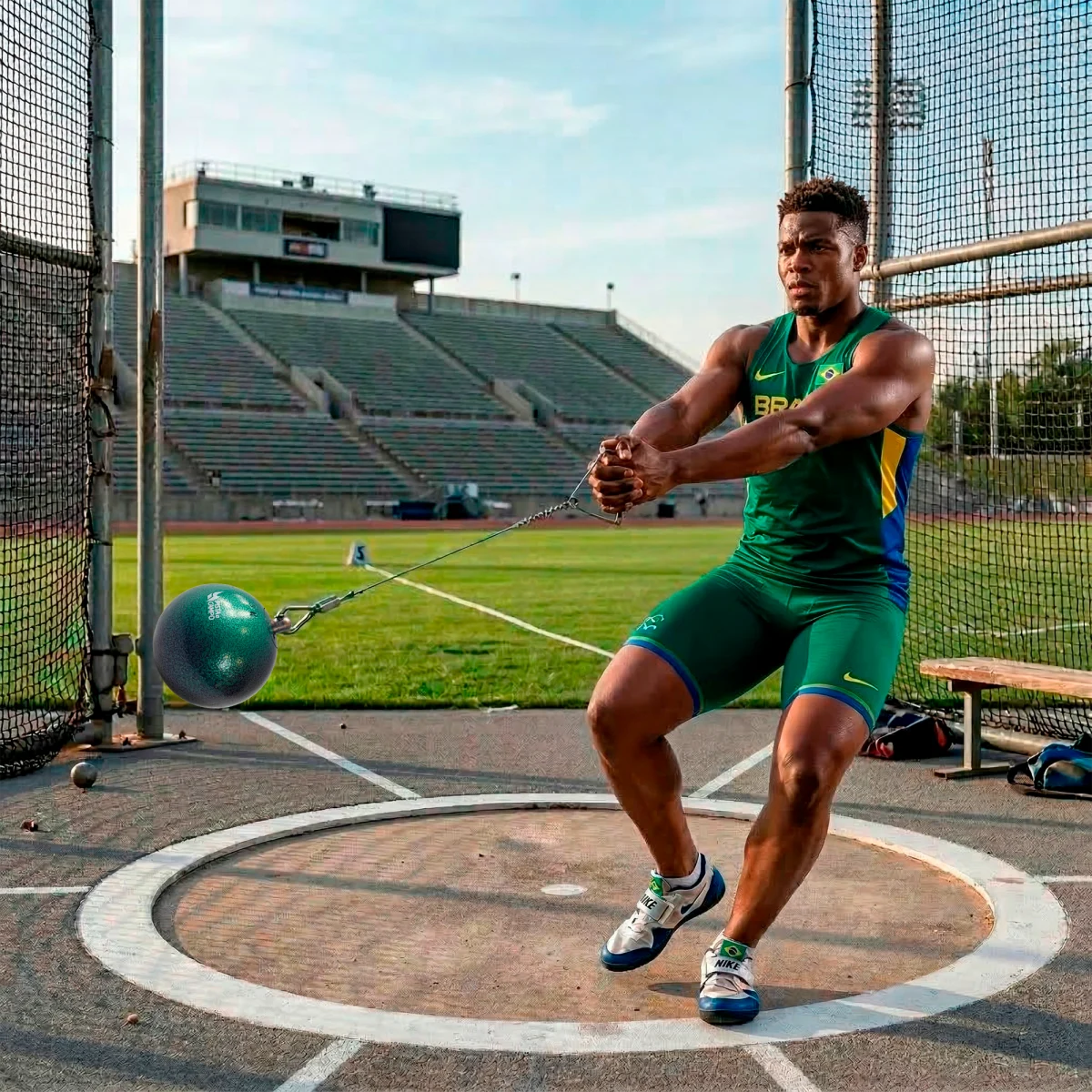 Martelo de atletismo de ferro 3,00kg Pista e Campo - com cabo e empunhadura
