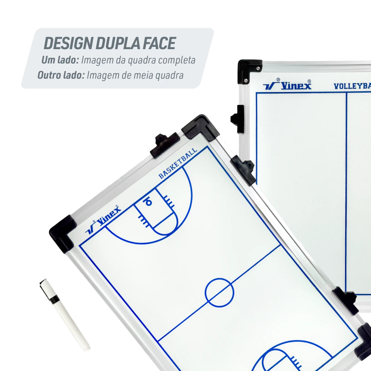 Quadro tático para treinamento esportivo volei 45x30cm Vinex