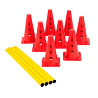 Kit de Agilidade c/ 8 Cones Furados 23cm e 4 Haste de 1,00m - Cone BRANCO