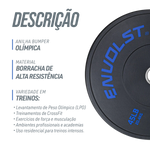 Anilha Olímpica Bumper para Crossfit e LPO 45Lb Envolst