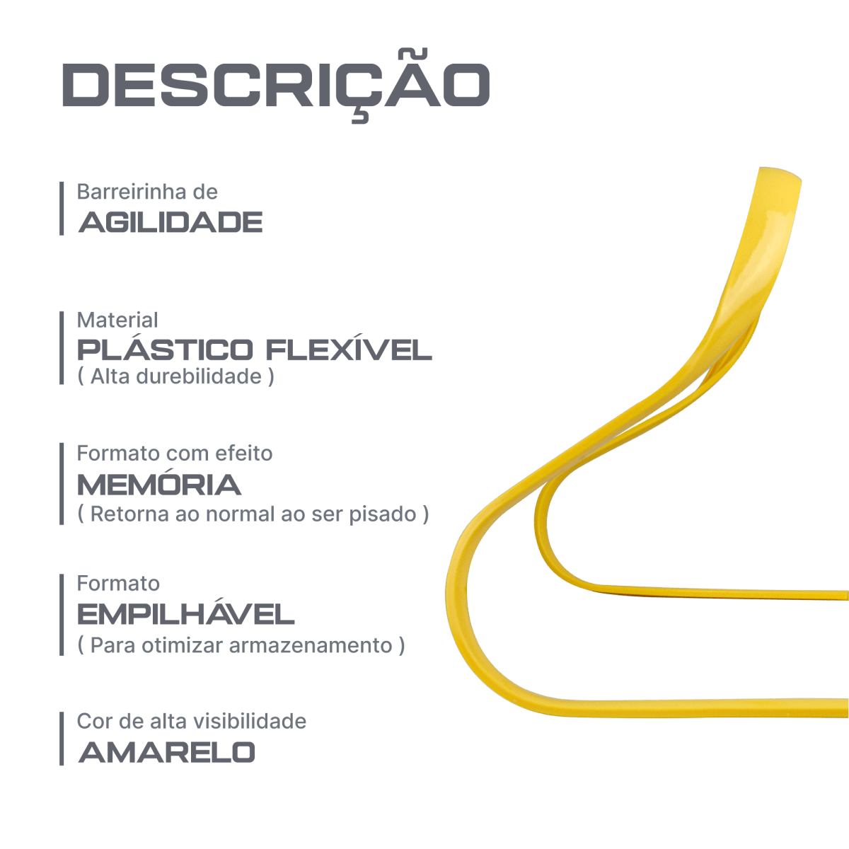 Barreirinha de agilidade em plástico flexível 30cm de altura Velden
