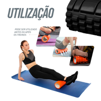 Rolo de Massagem e Liberação Miofascial Foam Roller Envolst - Preto