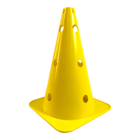 Cone de sinalização 38cm de plástico com furos premium reforçado Pista e Campo - Amarelo