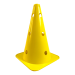 Cone de sinalização 38cm de plástico com furos premium reforçado Pista e Campo - Amarelo