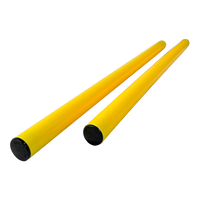 Bastão haste de PVC 1m desmontável em duas partes amarelo Velden