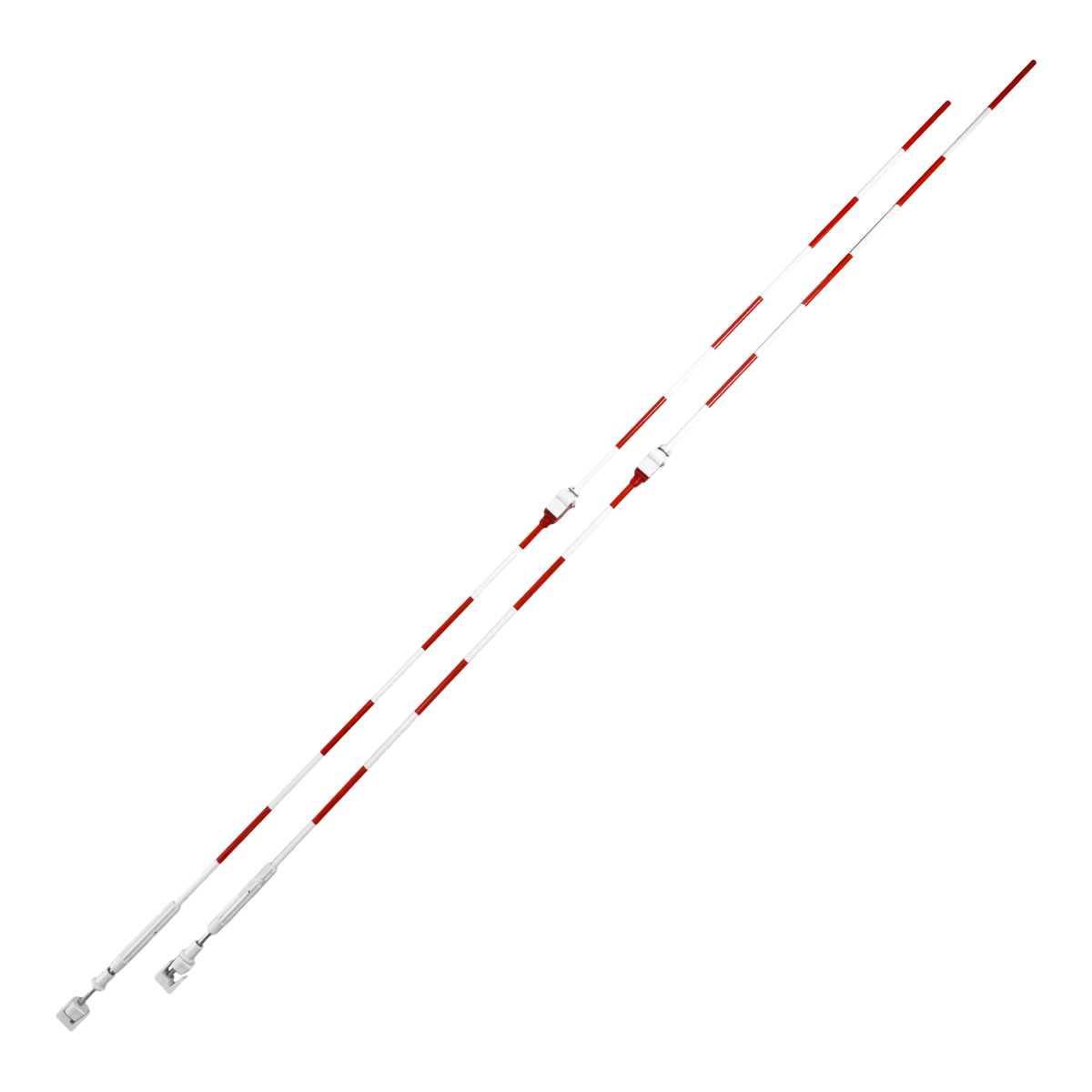 Antena de voleibol de fibra de vidro profissional com suporte regulável para encaixe Pista e Campo - par