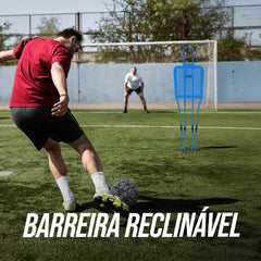 Boneco barreira para treinamento de falta no futebol de aço reclinável premium Velden - Vermelho