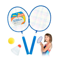 Kit de Badminton Infantil com 2 Raquetes, 1 Peteca e 1 Bola de Espuma Loire						