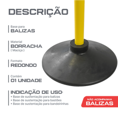 Base de borracha preta para balizas Pista e Campo