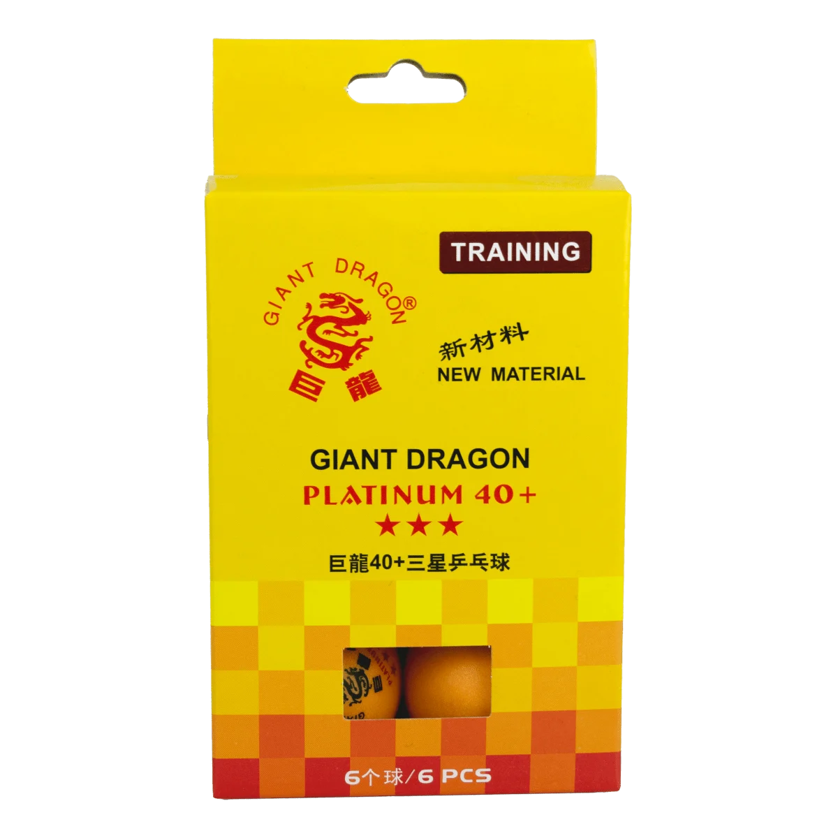 Bolinha de tênis de mesa 3 estrelas Platinium Giant Dragon - cnj com 6 und - BRANCA