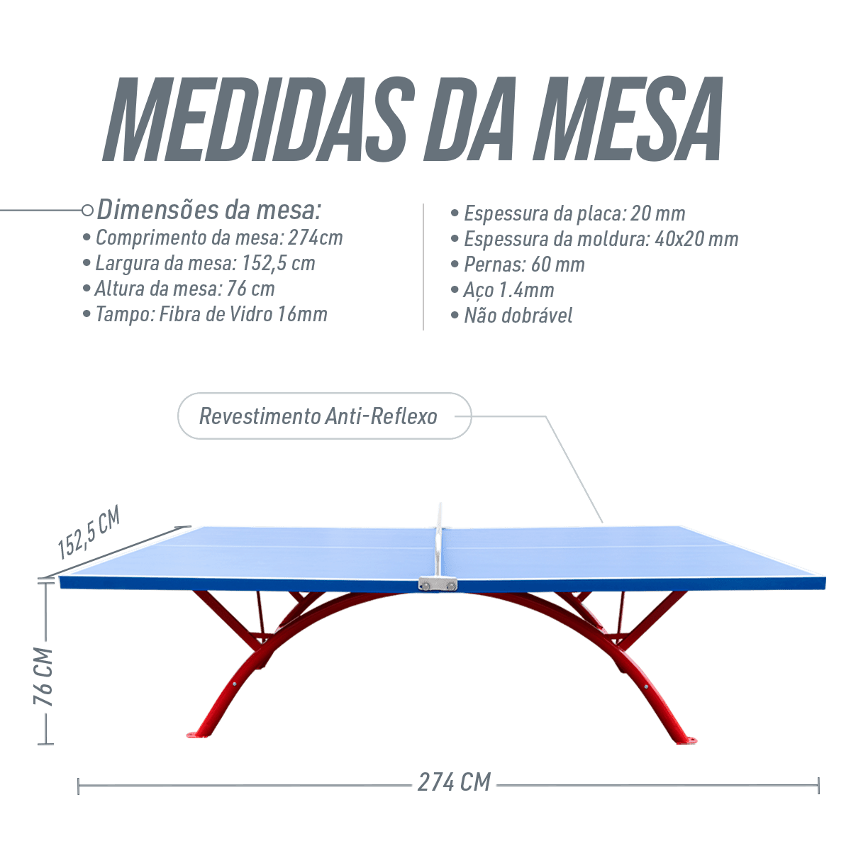 Mesa de tênis de mesa outdoor de fibra de vidro Pista e Campo