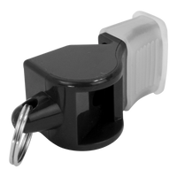 Apito de plástico tipo Fox com cordão Velden - Preto