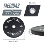 Kit 230Lb Anilhas Olímpicas Bumper Padrão IWF em Libras Envolst