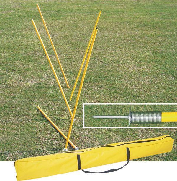 Baliza (slalom) com estaca reclinável de aço Pista e Campo - cnj com 12 und (com bolsa)