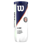 Bolinha/bola de tênis de campo Roland Garros Wilson - tubo com 3 und