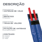 Antenas (par) de voleibol de fibra de vidro com faixas laterais  + Bolsa/ Capa Velden