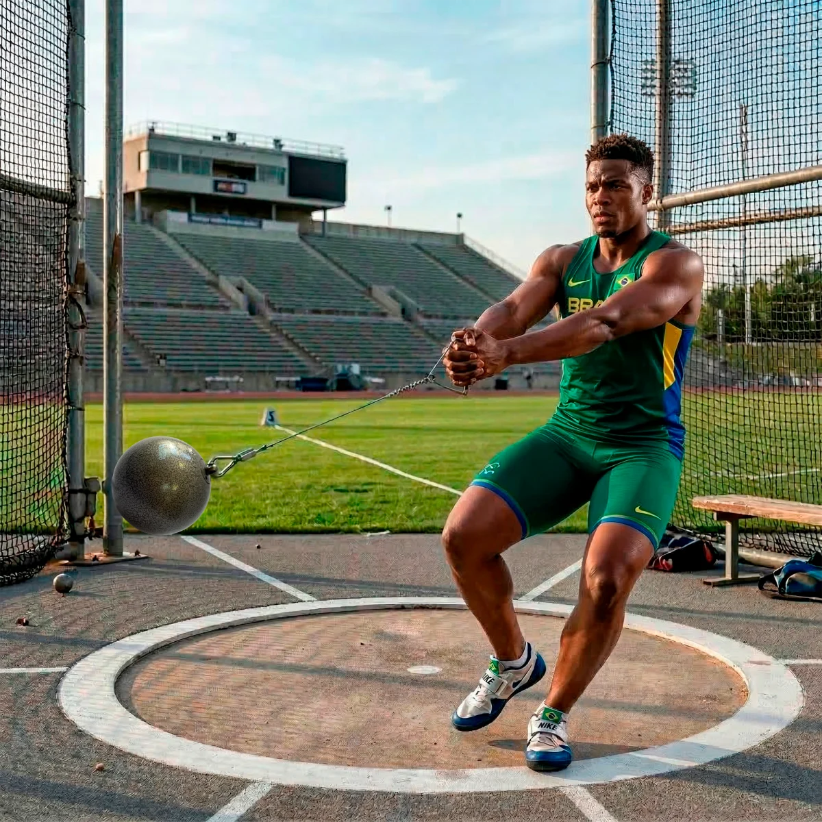 Martelo de atletismo de ferro 7,26kg Pista e Campo - com cabo e empunhadura