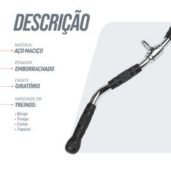 Puxador W 76cm Pulley Cromado Maciço com Giro Envolst