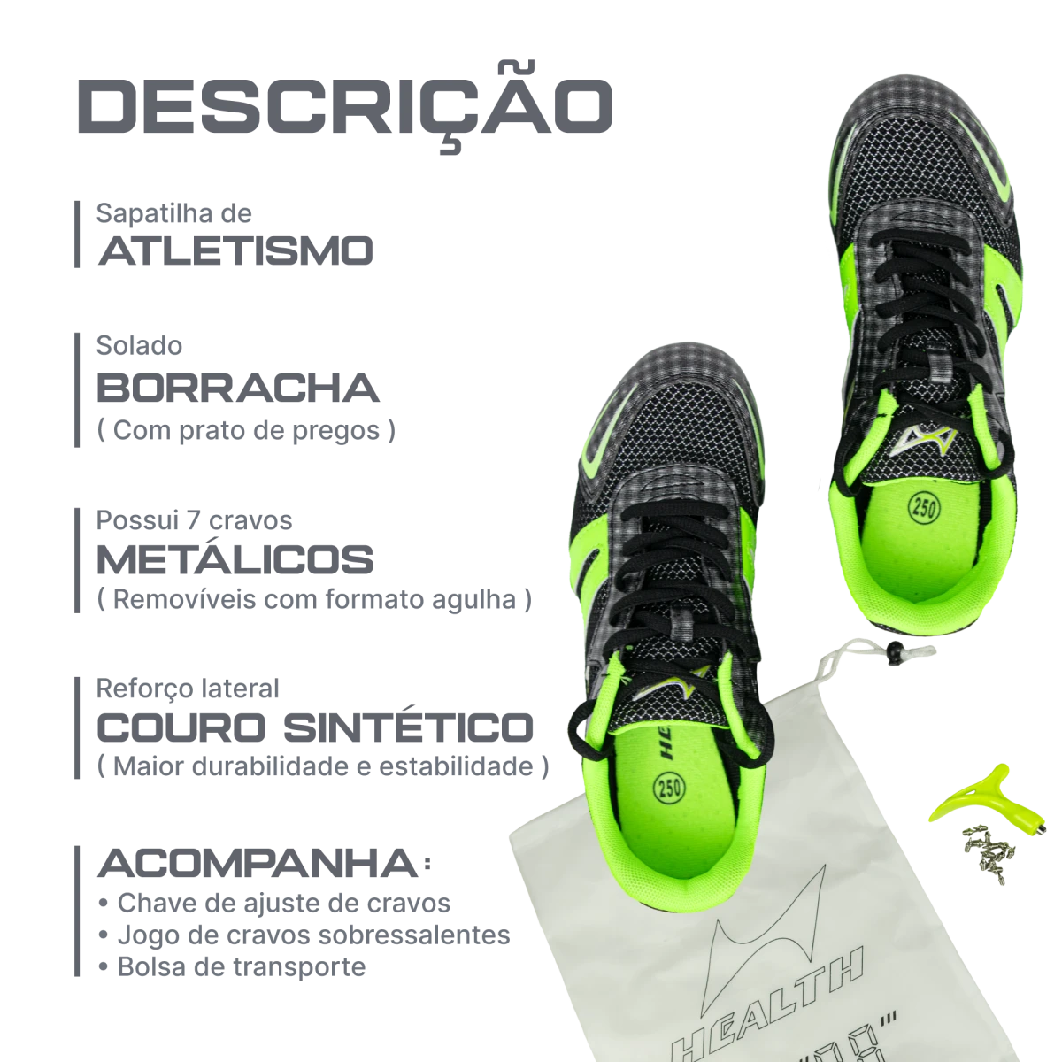 Sapatilha de atletismo para meio fundo e multimodalidade Health
