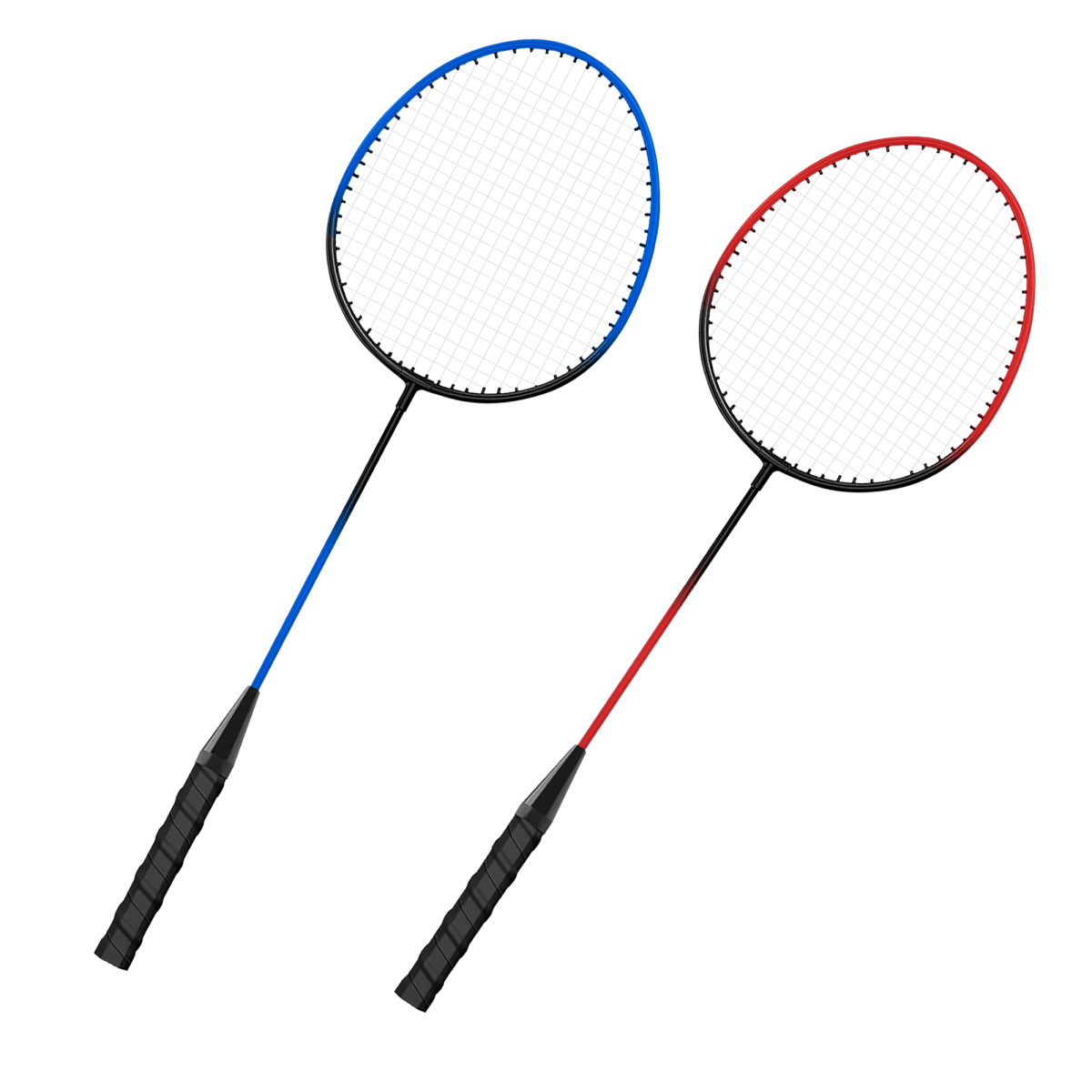 Kit de badminton com 04 raquetes de aço, 02 volantes, postes de aço e rede Loire