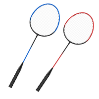 Kit de badminton com 04 raquetes de aço, 02 volantes, postes de aço e rede Loire