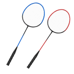 Kit de badminton com 04 raquetes de aço, 02 volantes, postes de aço e rede Loire