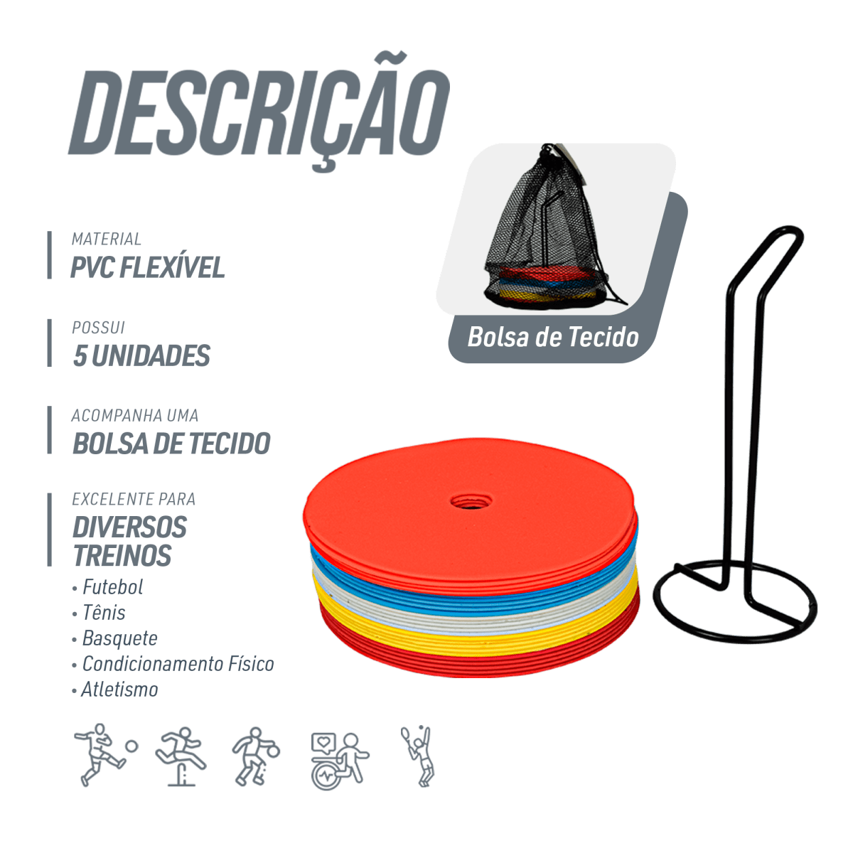 Discos marcadores de piso Velden - cnj 25 pcs