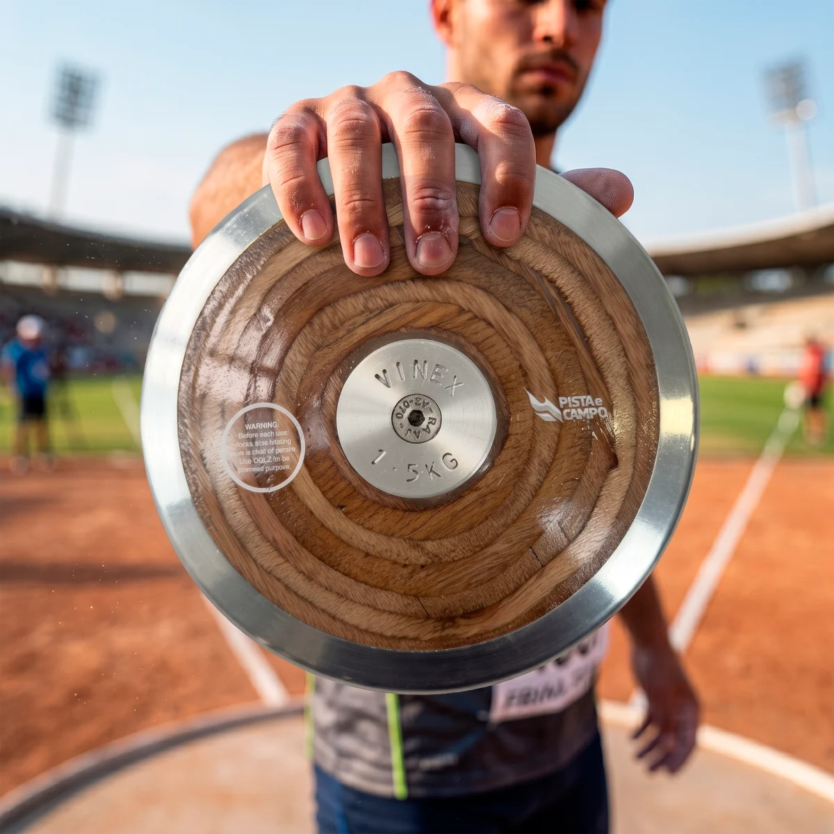Disco de atletismo de aço e madeira 1,50kg Pista e Campo