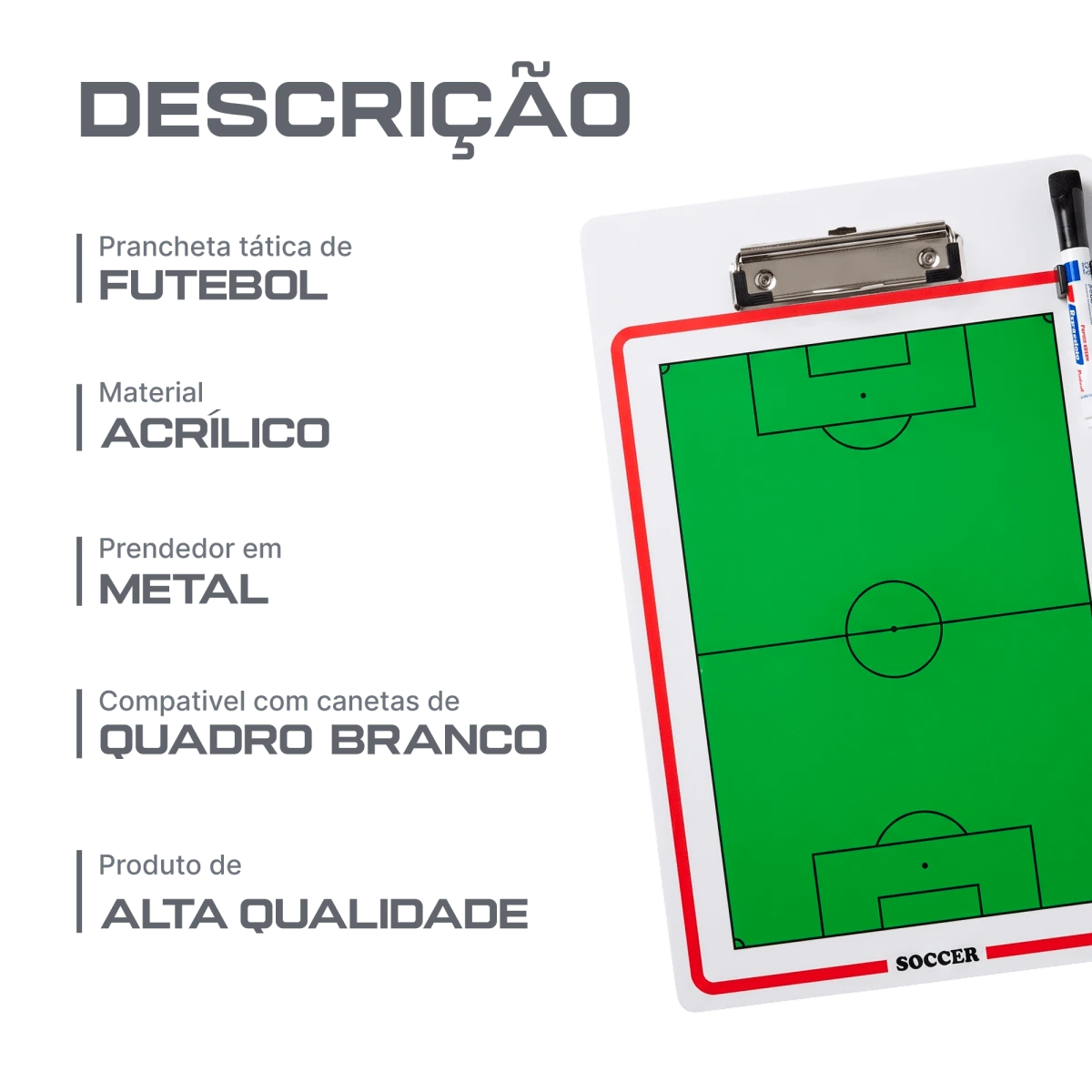 Prancheta auxiliar para treinador de handebol Pista e Campo