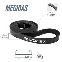 Superband resistência média 2,2cm (cor preto) Pista e Campo