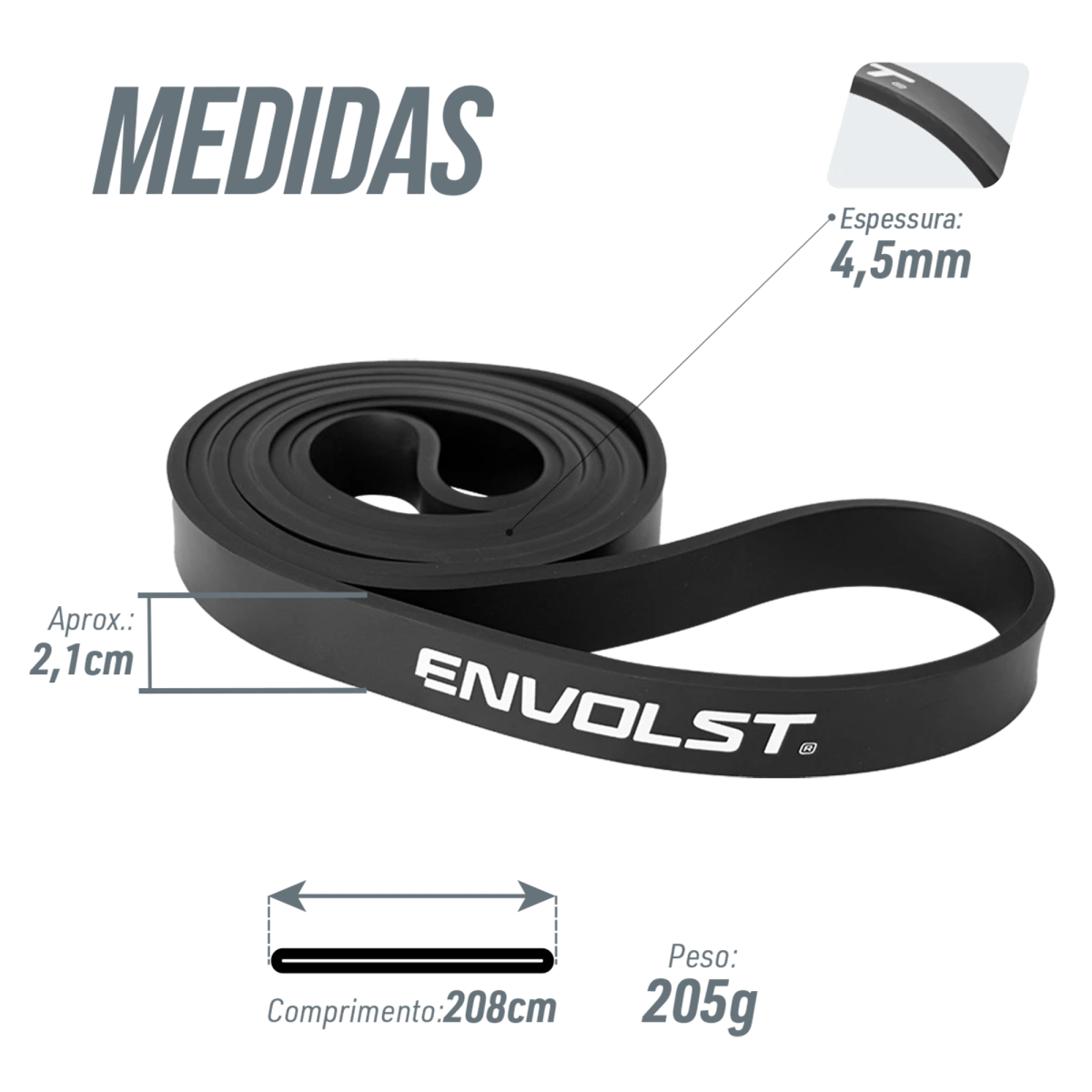 Super Band 2.1 Elástico Extensor Borracha Envolst