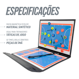 Prancheta tática magnética com caneta para treinamento de futsal Pista e Campo - Modelo pasta preta