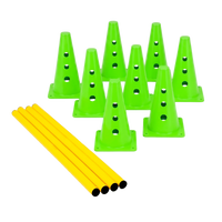 Kit de Agilidade c/ 8 Cones Furados 23cm e 4 Haste de 1,00m - Cone BRANCO