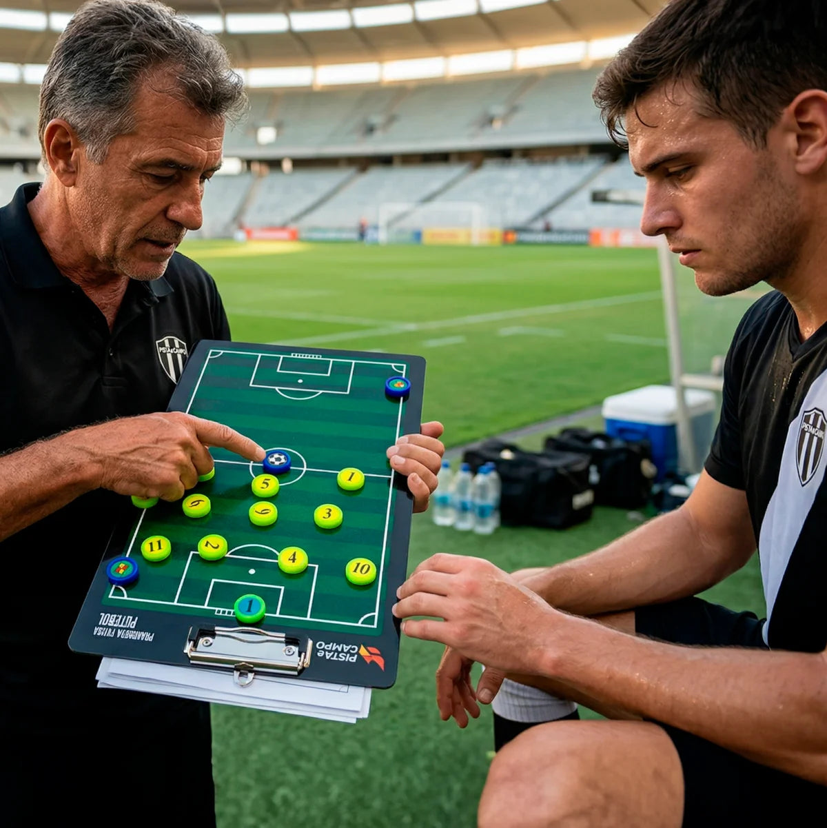Prancheta tática magnética com caneta para treinamento de futebol Pista e Campo