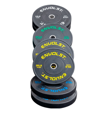 Kit 230lb Anilhas Olímpicas Bumper Padrão IWF Envolst - Peças de 10 a 45lb