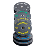 Kit 230Lb Anilhas Olímpicas Bumper Padrão IWF em Libras Envolst