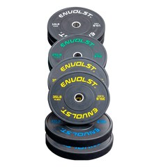 Kit 230Lb Anilhas Olímpicas Bumper Padrão IWF em Libras Envolst