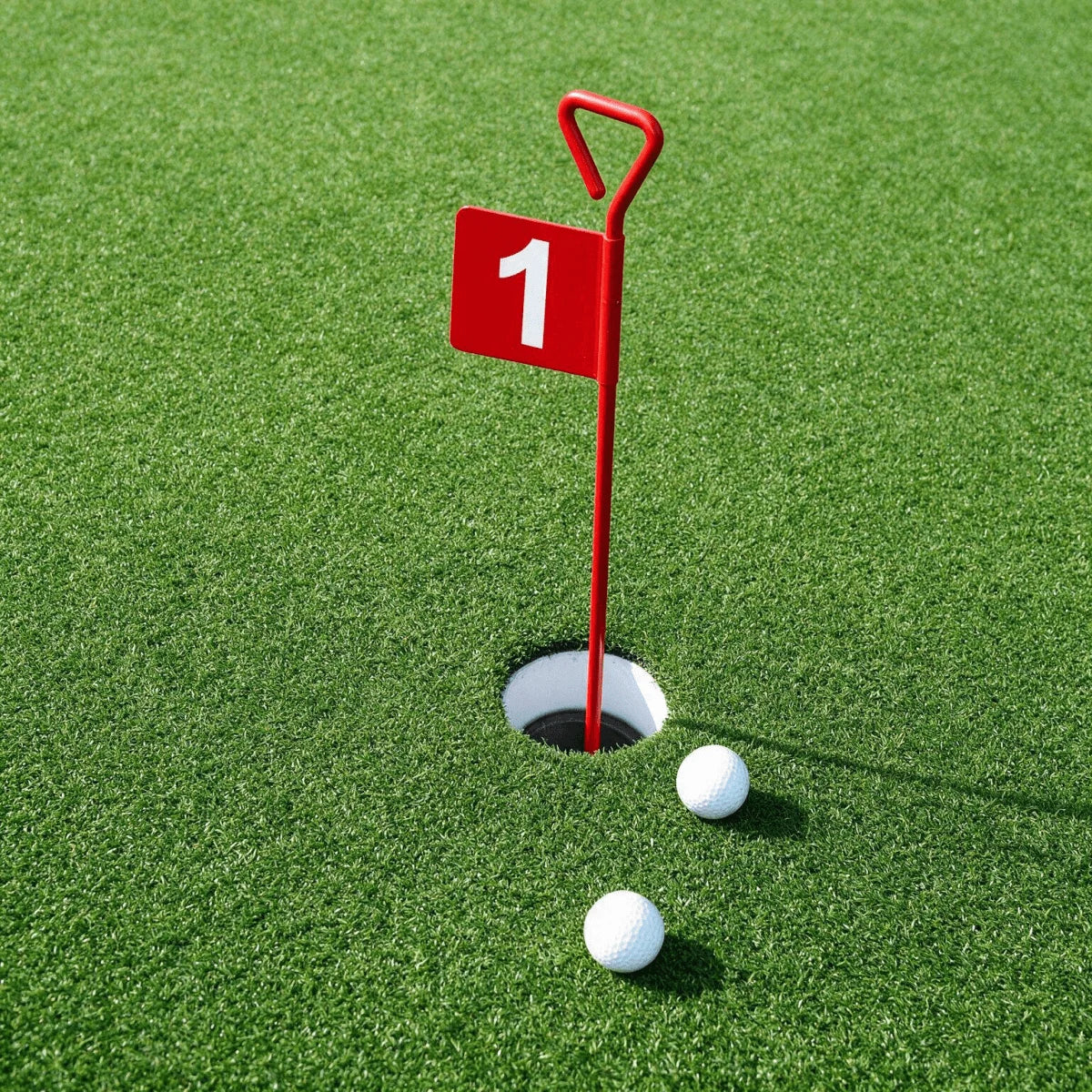 Bandeirolas numeradas de alumínio para minigolfe com prato para a bola (buraco) Pista e Campo - cnj com 9 und (1-9)