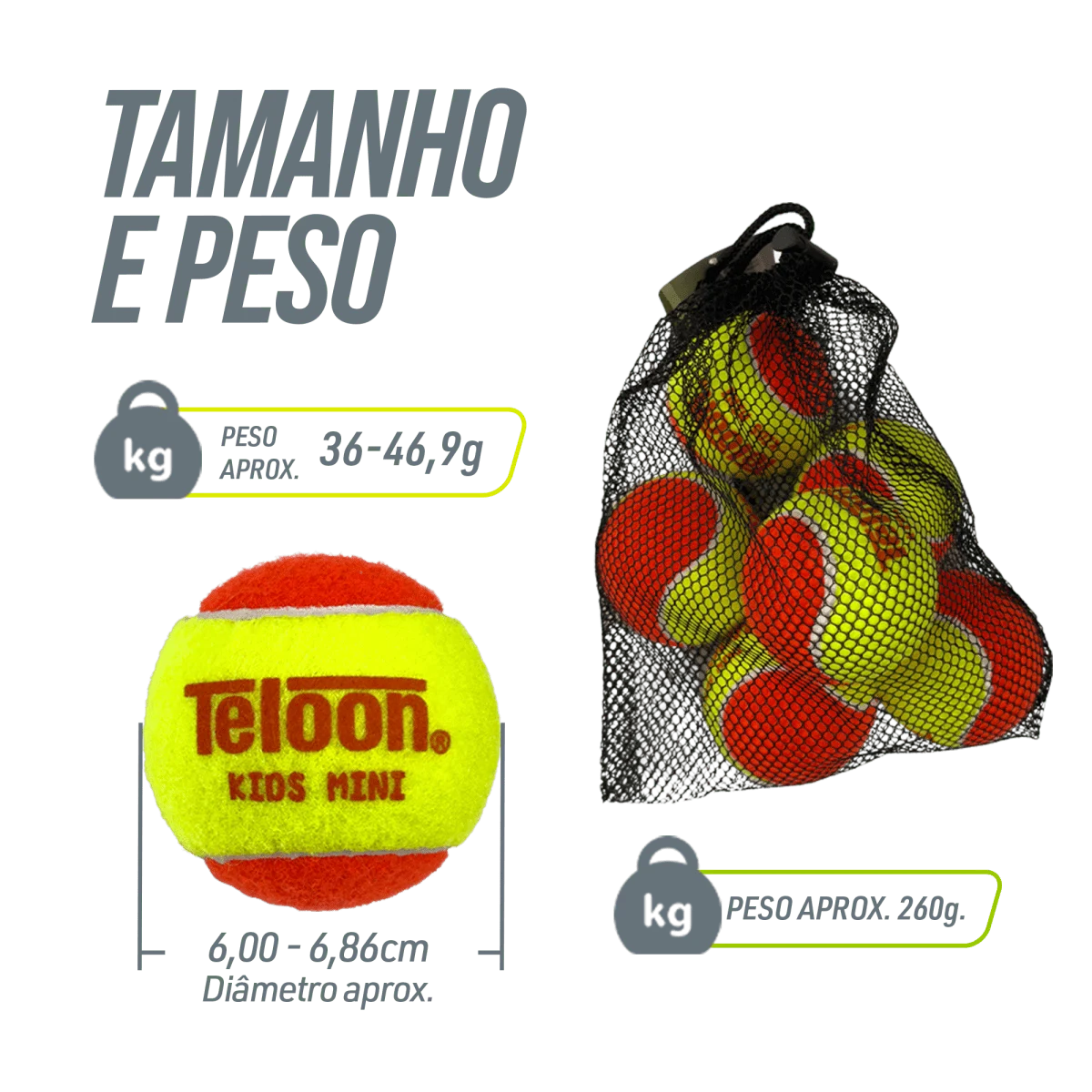 Bolas de Beach Tennis Estágio 2 Oficial ITF 6 un. Kids Mini