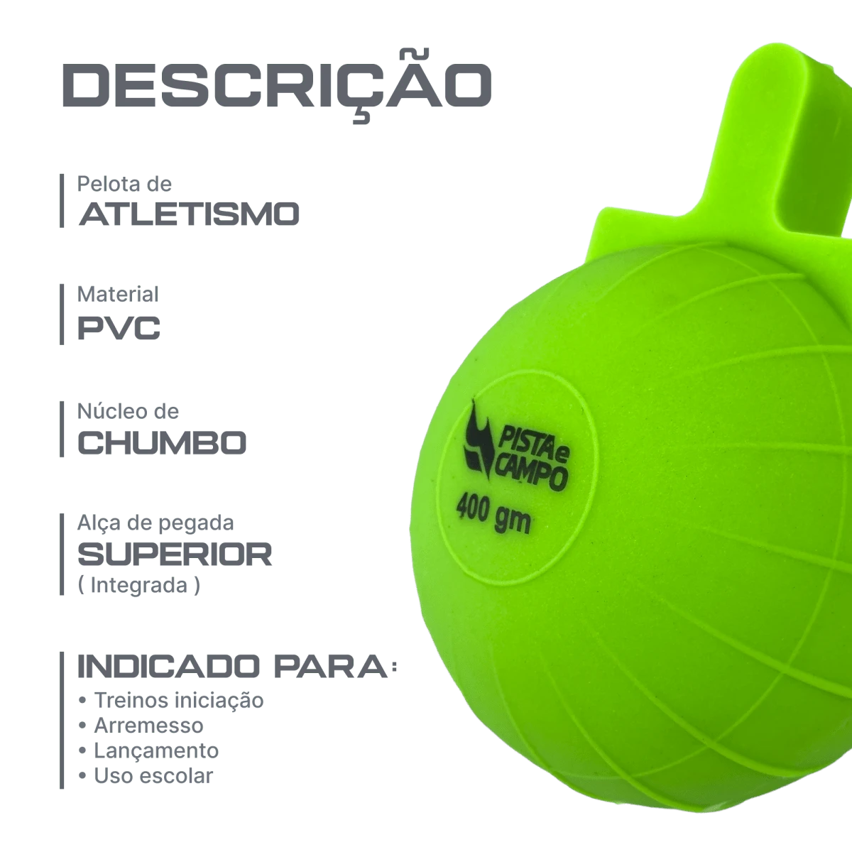 Pelota de PVC 400g Pista e Campo