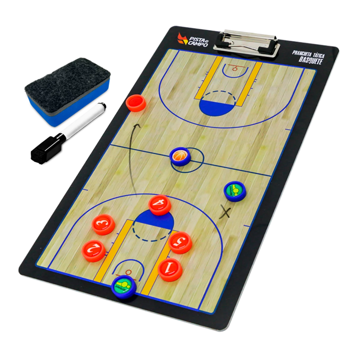 Prancheta tática magnética com caneta para treinamento de basquete Pista e Campo
