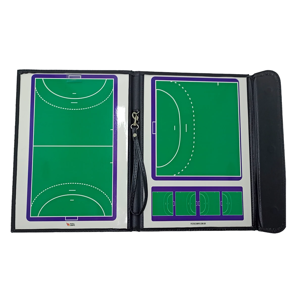 Prancheta tática magnética com caneta para treinamento de handebol Pista e Campo - Modelo pasta preta