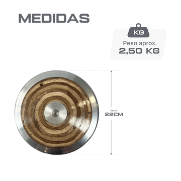 Disco de aço e madeira 2,5kg Pista e Campo