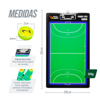 Prancheta tática magnética dupla face com caneta para treinamento de Handebol Pista e Campo