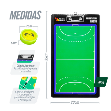 Prancheta Tática Magnética Handebol Dupla Face Velden